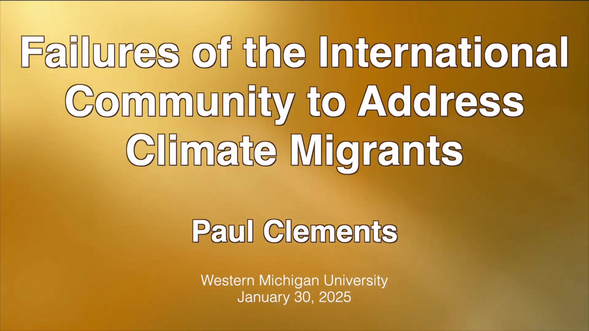 Failures of the International Community to Address Climate Migrants
